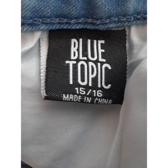 Blue Topic Womens Girls Teen Denim Graphic Stretch Blue Jeans Size 15/16 - Picture 6 of 6